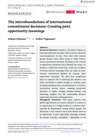 The microfoundations of international commitment decisions: Creating joint opportunity meanings
