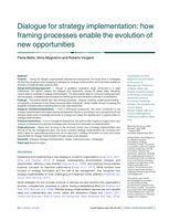 Dialogue for strategy implementation: How framing processes enable the evolution of new opportunities