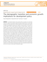 The demographic transition and economic growth: Implications for development policy
