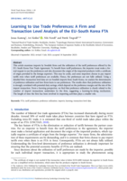Learning to Use Trade Preferences: A Firm and Transaction Level Analysis of the EU-South Korea FTA