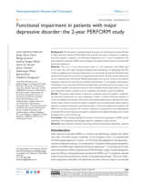 Functional impairment in patients with major depressive disorder: The 2-year PERFORM study