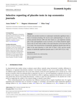 Selective reporting of placebo tests in top economics journals