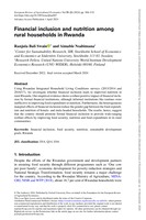 Financial inclusion and nutrition among rural households in Rwanda