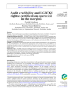Audit credibility and LGBTQI rights: Certification operation in&nbsp;the margins