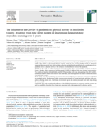 The influence of the COVID-19 pandemic on physical activity in Stockholm County: Evidence from time series models of smartphone measured daily steps data spanning over 3 years