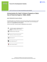 (Un)certainty for Sale? A Historic Exposé on Sida’s Use of External Experts 1960s–2020s