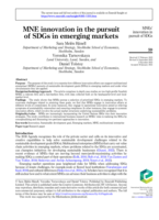 MNE innovation in the pursuit of SDGs in emerging markets