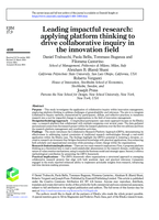 Leading impactful research: Applying platform thinking to drive collaborative inquiry in the innovation field