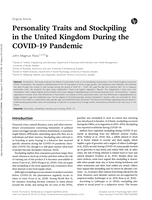 Personality Traits and Stockpiling in the United Kingdom During the COVID-19 Pandemic
