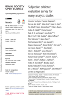 Subjective evidence evaluation survey for many-analysts studies