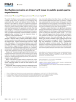 Confusion remains an important issue in public goods game experiments