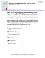 Maintaining the good store: Lessons about caring practices from Swedish 100-year-old retail stores