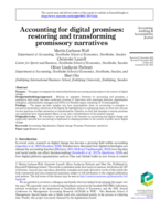 Accounting for digital promises: Restoring and transforming promissory narratives