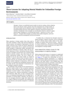 Three Lessons for Adapting Mental Models for Unfamiliar Foreign Environments