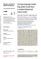 Can large language models help predict results from a complex behavioural science study?