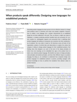 When products speak differently: Designing new languages for established products