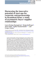 Harnessing the innovative potential of start‐ups for corporate entrepreneurship in incumbent firms: a study of asymmetric buyer–supplier relationships