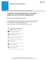 The Impact of Client Bankruptcies on Auditors’ Judgment and Future Audit Engagements