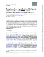 Two dimensions of product modularity and innovation: The case of R&D teams