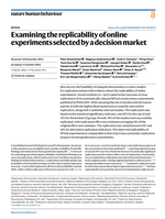 Examining the replicability of online experiments selected by a decision market