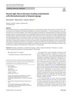 Recycle right: How to decrease recycling contamination with informational point-of-disposal signage