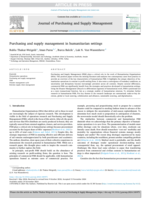 Purchasing and Supply Management in Humanitarian Settings
