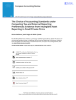 The Choice of Accounting Standards Competing Tax and External Reporting Preferences: Evidence from Intangible Asset Reporting in Small Private Firms