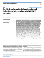 Predicting the replicability of social and behavioural science claims in COVID-19 preprints