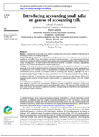 Introducing accounting small talk: On genres of accounting talk