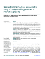 Design thinking in action: A quantitative study of design thinking practices in innovation projects