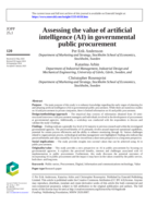 Assessing the value of artificial intelligence (AI) in governmental public procurement
