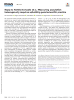 Reply to Krefeld-Schwalb et al.: Measuring population heterogeneity requires upholding good scientific practice