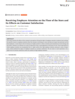 Receiving Employee Attention on the Floor of the Store and Its Effects on Customer Satisfaction