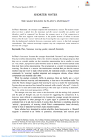 The Male Weaver in Plato's Statesman