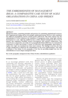 The Embeddedness of Management Ideas: A Comparative Case Study of Agile Organisations in China and Sweden