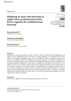 Adapting to learn and learning to adapt: How professional service firms organize for ambidextrous learning