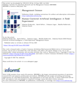Human-Centered Artificial Intelligence: A Field Experiment