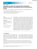 Strategies to reduce the cancer burden and improve access to effective and affordable cancer interventions in Europe