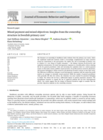 Mixed payment and mixed objectives: Insights from the ownership structure in Swedish primary care
