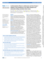 Cardiorespiratory fitness in adolescence and risk of type 2 diabetes in late adulthood in one million Swedish men: Nationwide sibling controlled cohort study