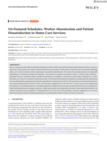 On‐Demand Schedules, Worker Absenteeism and Patient Dissatisfaction in Home Care Services