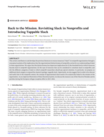 Back to the Mission: Revisiting Slack in Nonprofits and Introducing Tappable Slack