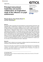 Principal instructional leadership and teacher collaboration: A longitudinal study of the influence on pupil achievement