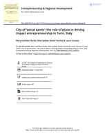 City of ‘social saints’: the role of place in driving impact entrepreneurship in Turin, Italy