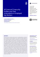 All Insecure? Insecurity Profiles and Their Antecedents in Employed Gig Workers