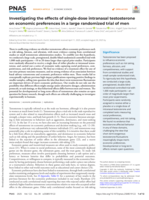 Investigating the effects of single-dose intranasal testosterone on economic preferences in a large randomized trial of men