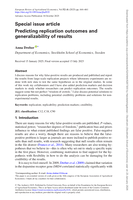 Predicting replication outcomes and generalizability of results