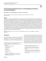 Characterizing international services: an interdisciplinary framework for research and policy