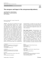 The emergence and impact of the entrepreneurship industry