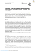 Confronting stasis and navigating pathways of change in green finance: Researcher agencies, emotions, and normativities
